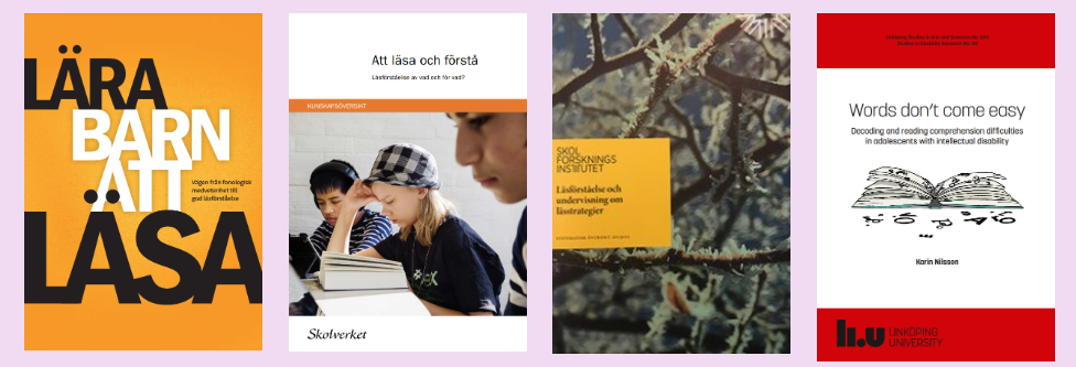 Bilden visar de fyra skrifterna som beskrivs nedan